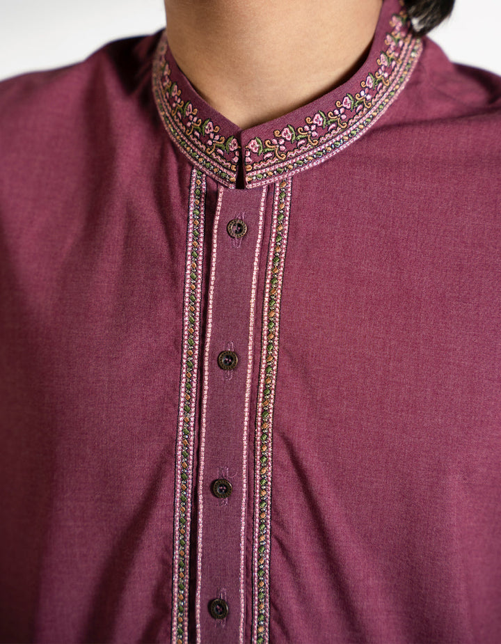 Blended Magenta Shalwar Kameez - J. Junaid Jamshed
