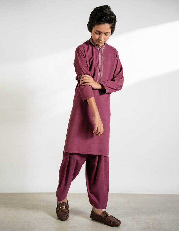 Blended Magenta Shalwar Kameez - J. Junaid Jamshed