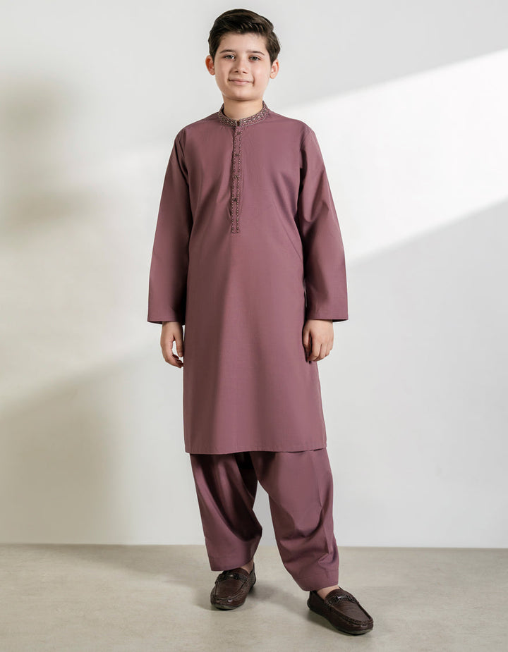 Blended Plum Shalwar Kameez - J. Junaid Jamshed