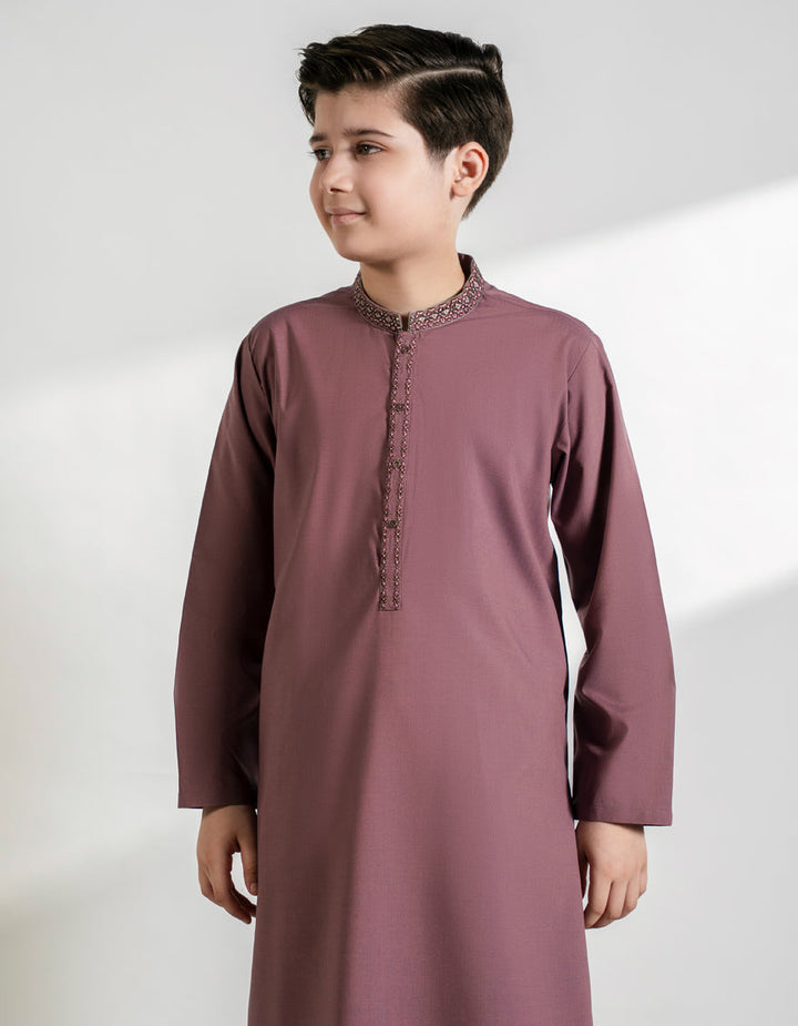 Blended Plum Shalwar Kameez - J. Junaid Jamshed