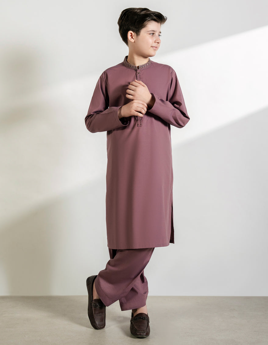 Blended Plum Shalwar Kameez - J. Junaid Jamshed