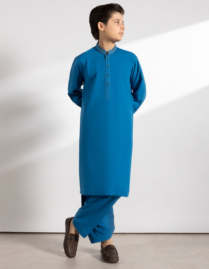Blended Blue Shalwar Kameez - J. Junaid Jamshed