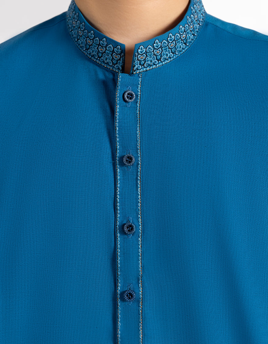 Blended Blue Shalwar Kameez - J. Junaid Jamshed