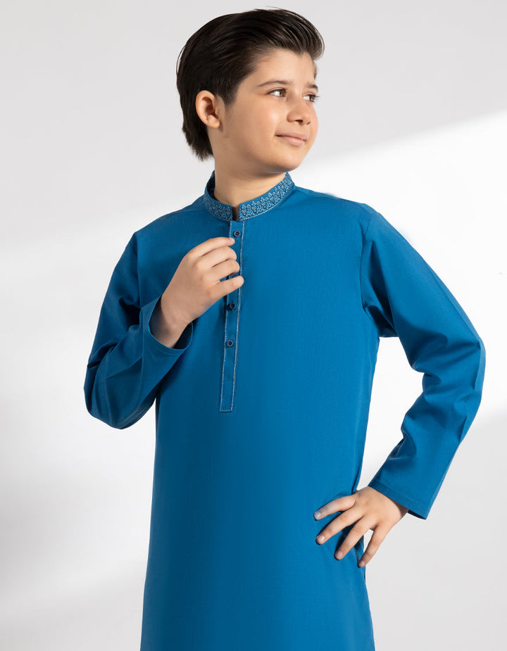 Blended Blue Shalwar Kameez - J. Junaid Jamshed