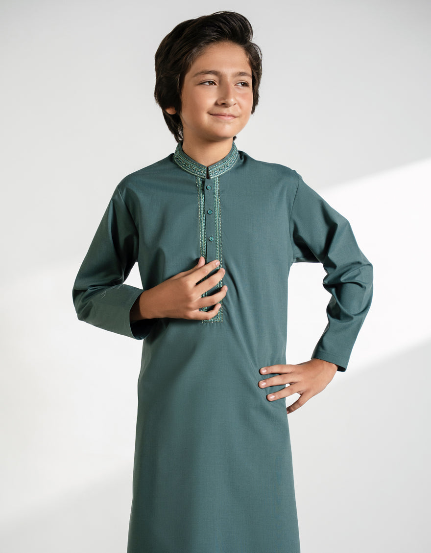 Blended Green Shalwar Kameez - J. Junaid Jamshed