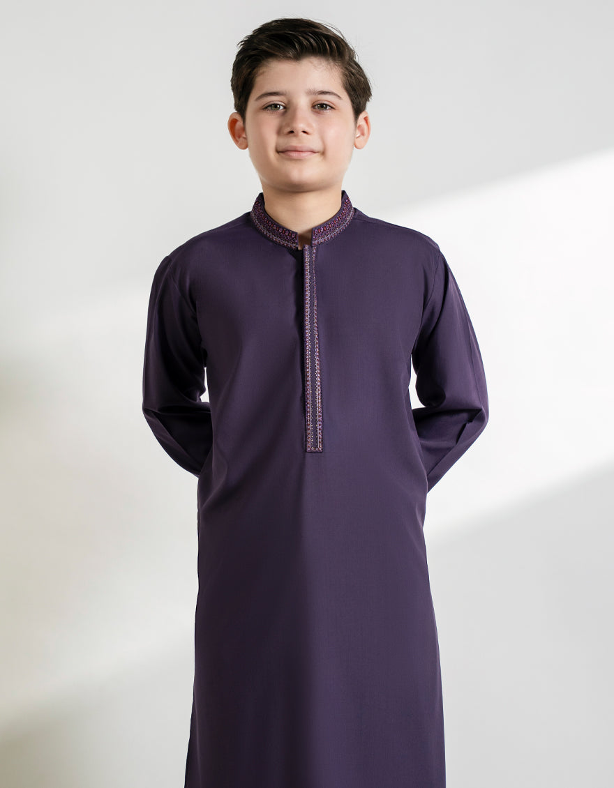 Blended Purple Shalwar Kameez - J. Junaid Jamshed