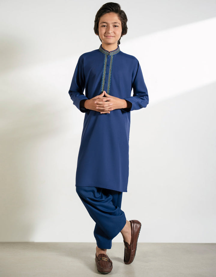 Polyester Blue Shalwar Kameez - J. Junaid Jamshed