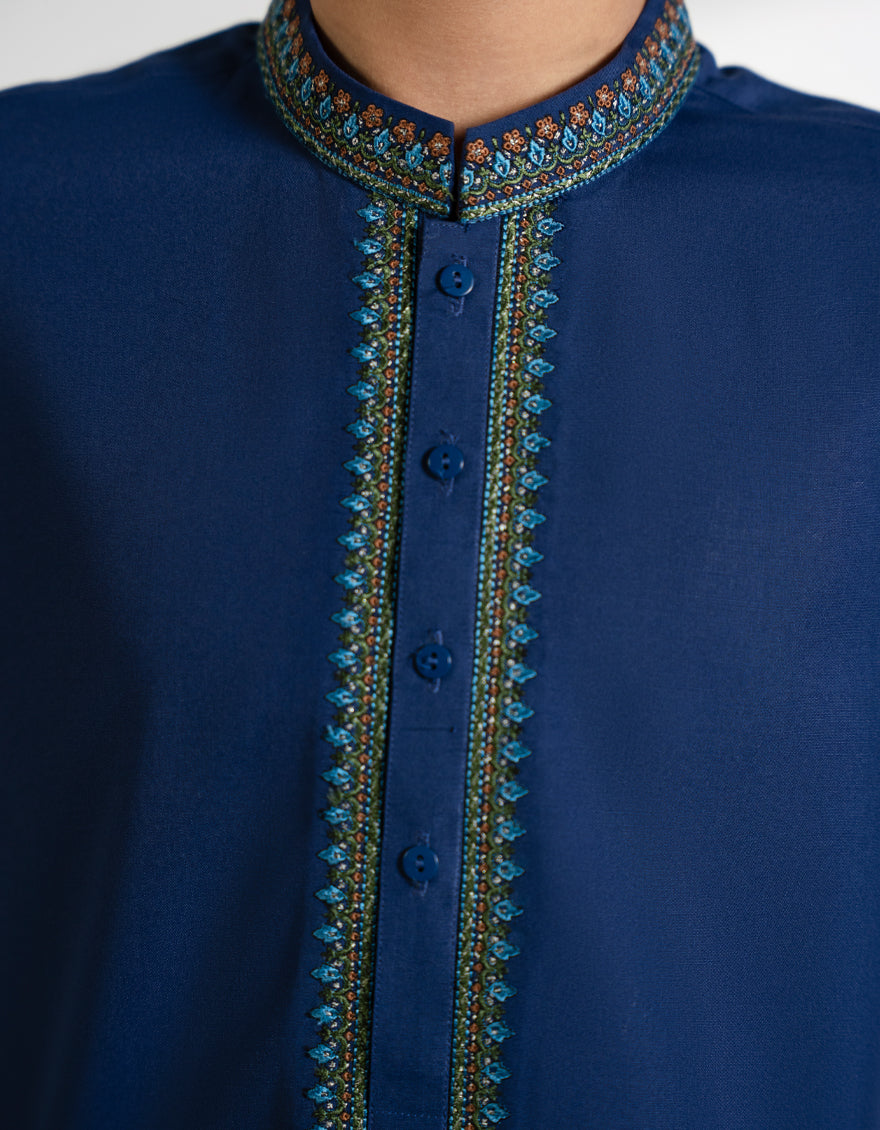Polyester Blue Shalwar Kameez - J. Junaid Jamshed