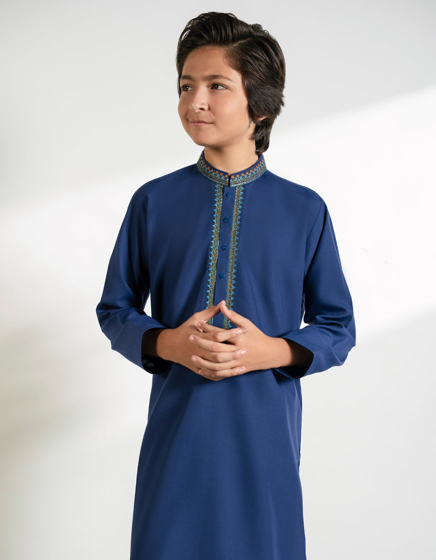 Polyester Blue Shalwar Kameez - J. Junaid Jamshed