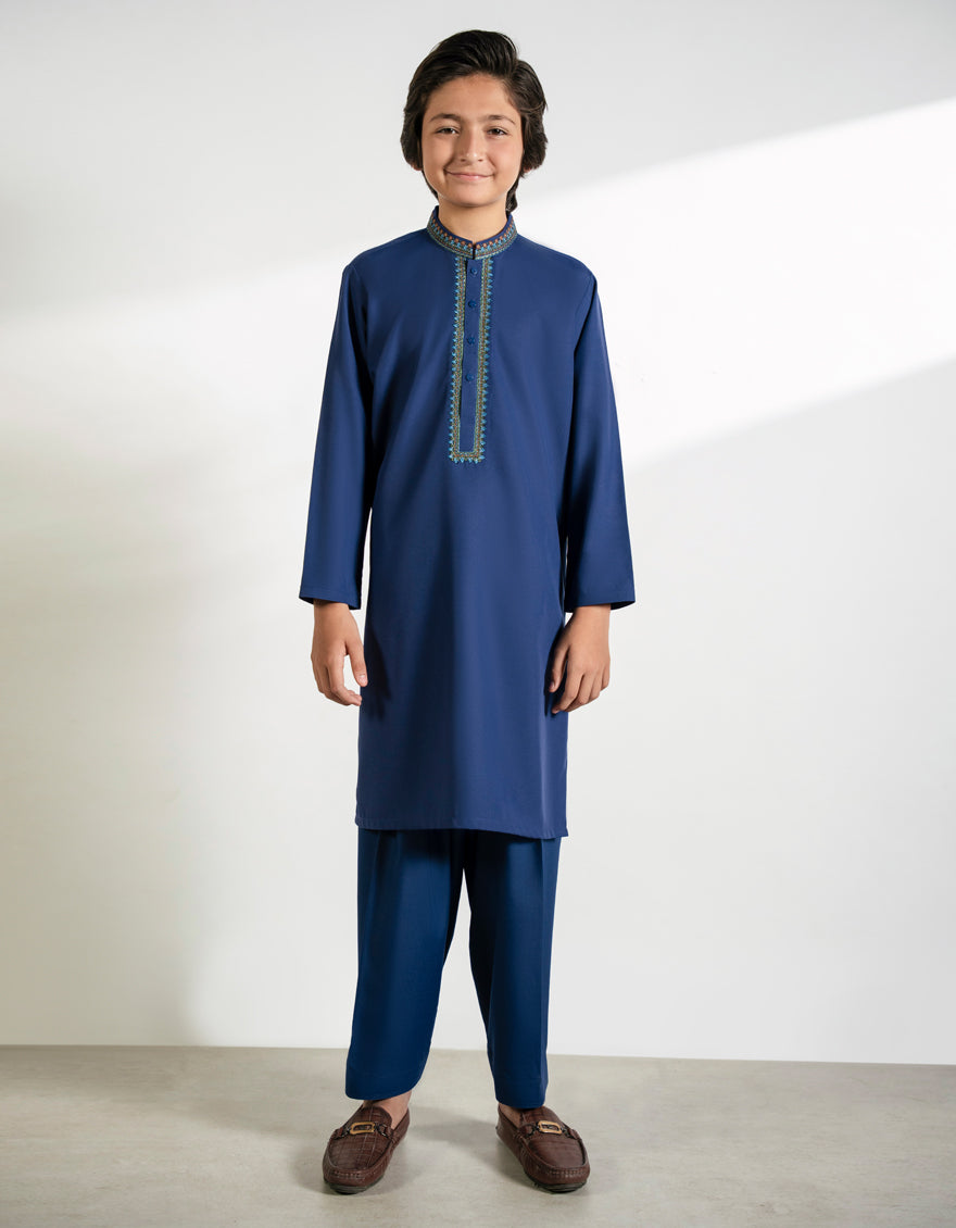 Polyester Blue Shalwar Kameez - J. Junaid Jamshed