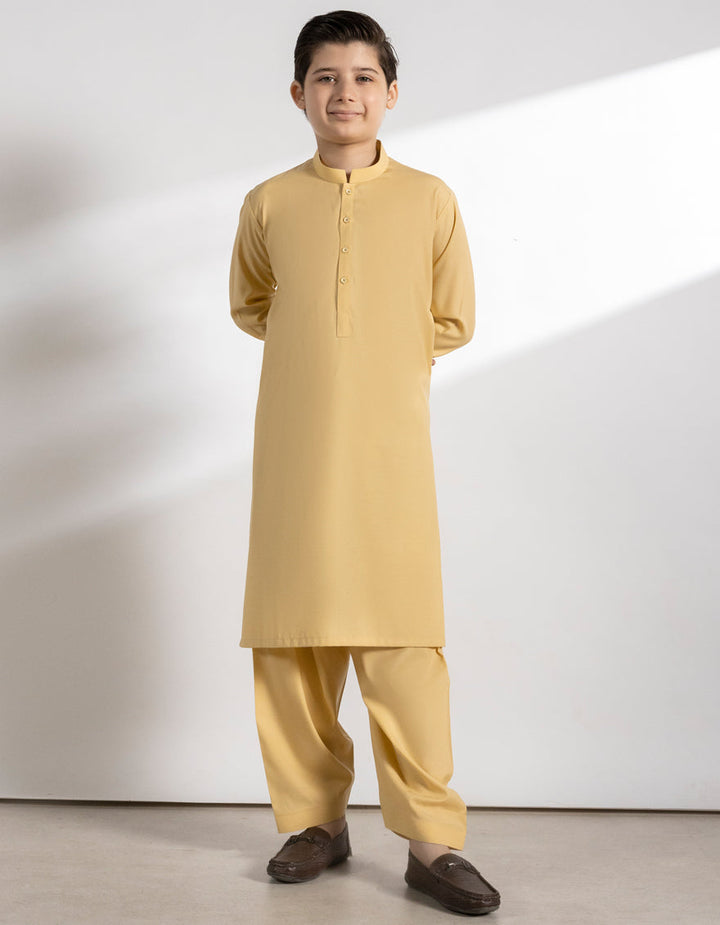 Blended Yellow Shalwar Kameez - J. Junaid Jamshed