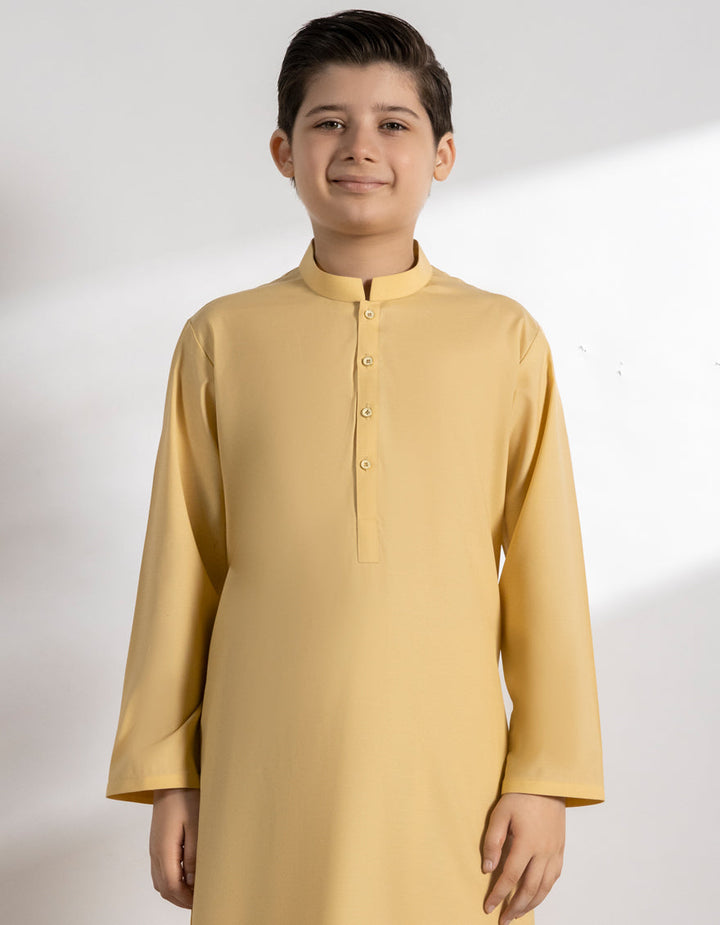 Blended Yellow Shalwar Kameez - J. Junaid Jamshed