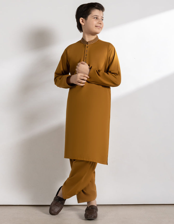 Blended Mustard Kurta - J. Junaid Jamshed