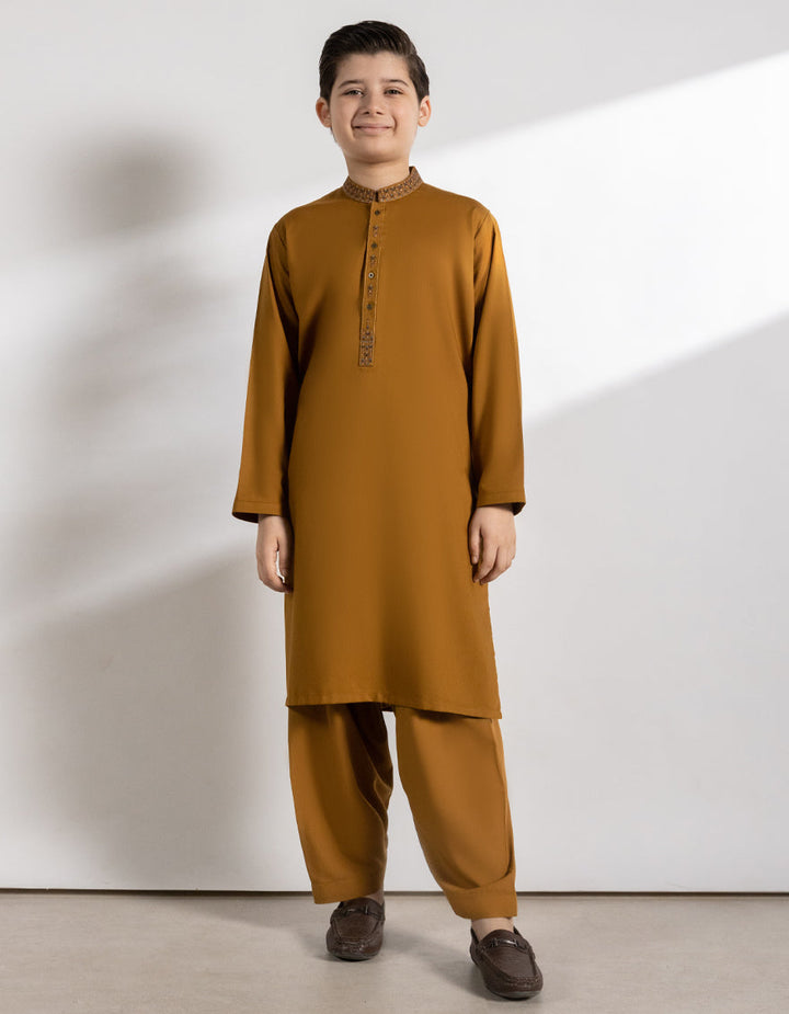 Blended Mustard Kurta - J. Junaid Jamshed
