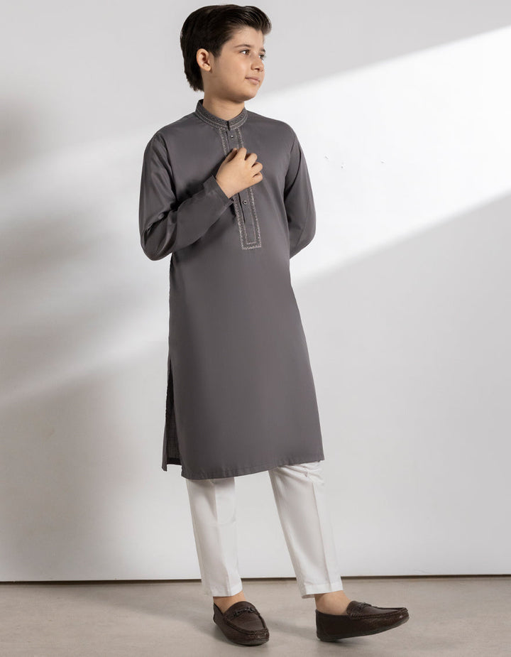 Blended Grey Kurta - J. Junaid Jamshed