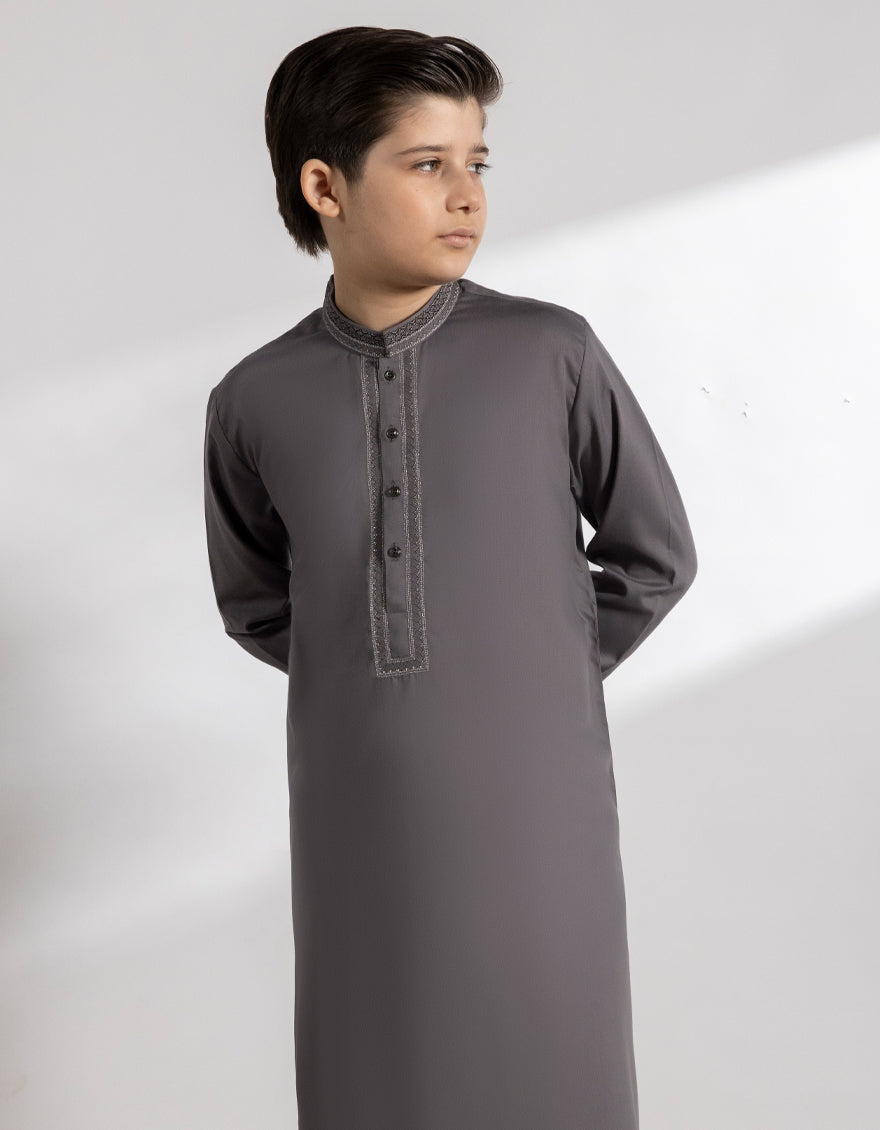Blended Grey Kurta - J. Junaid Jamshed