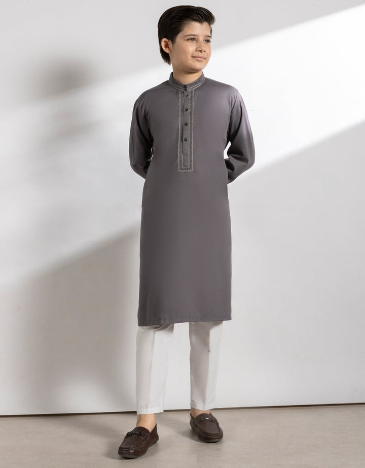 Blended Grey Kurta - J. Junaid Jamshed