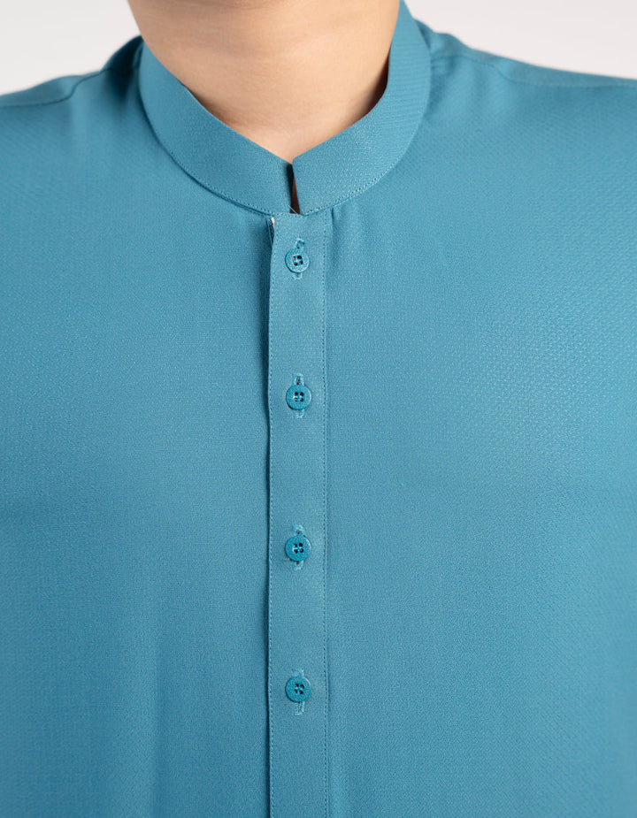 Blended Blue Kurta - J. Junaid Jamshed