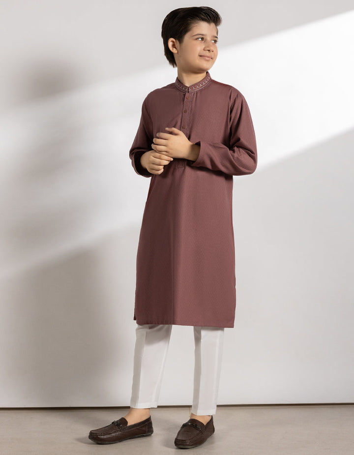 Blended Dark Pink Kurta - J. Junaid Jamshed