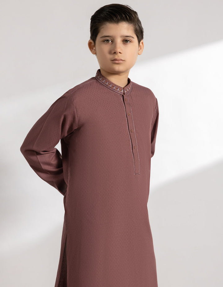 Blended Dark Pink Kurta - J. Junaid Jamshed