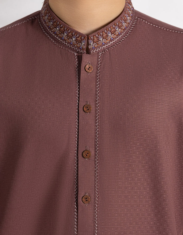 Blended Dark Pink Kurta - J. Junaid Jamshed