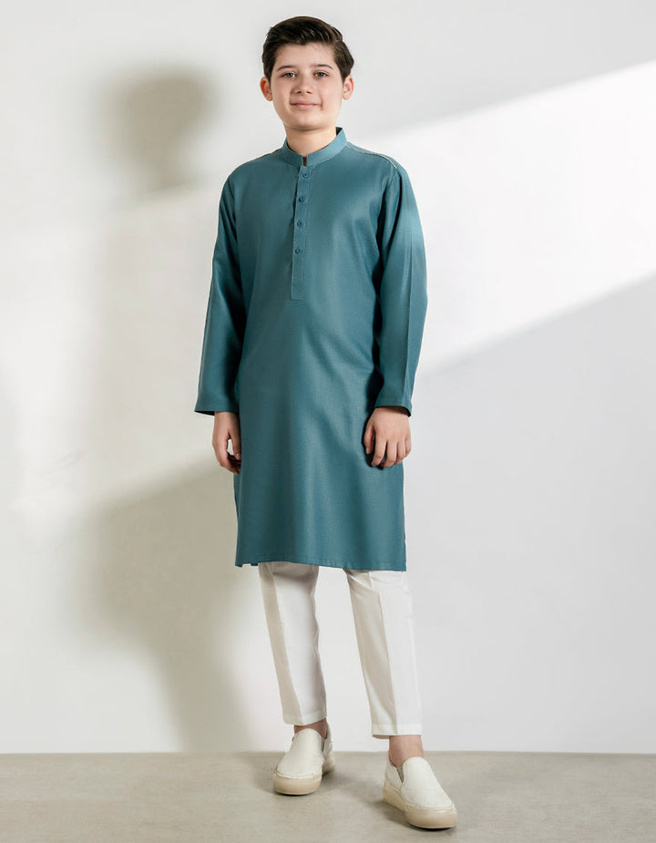 Blended Sea Green Kurta - J. Junaid Jamshed