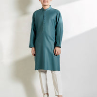 Blended Sea Green Kurta - J. Junaid Jamshed