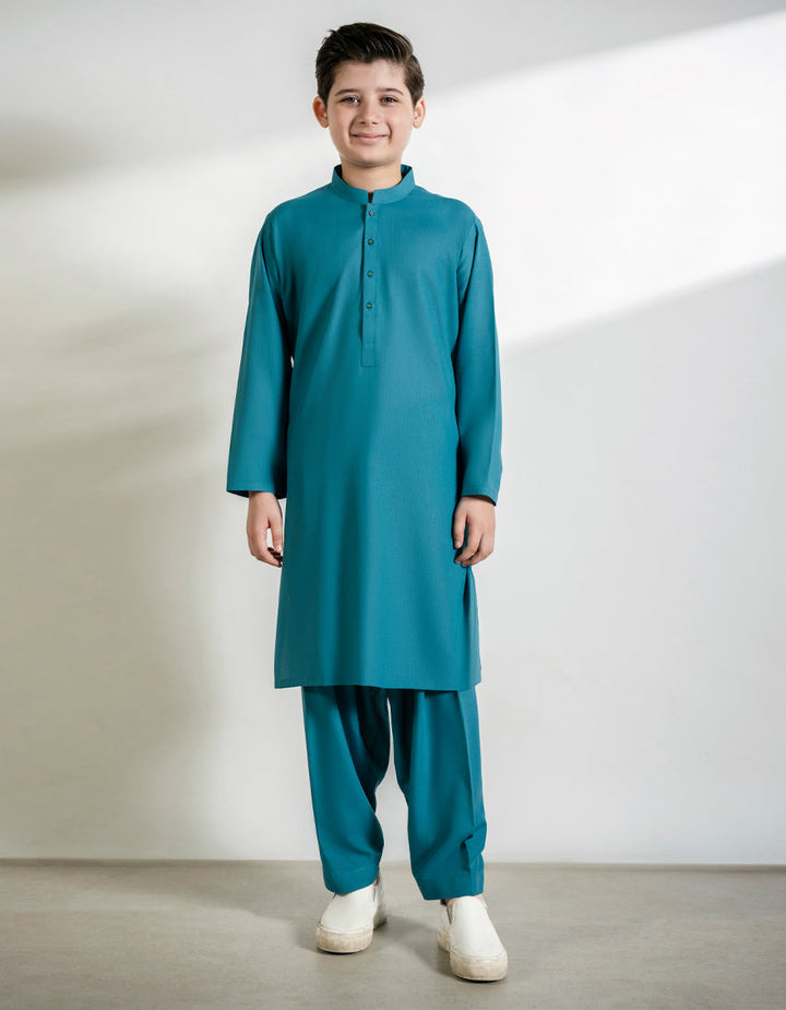 Polyester Sea Green Shalwar Kameez - J. Junaid Jamshed