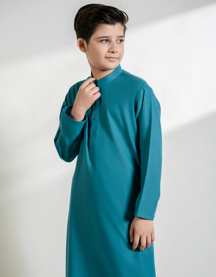 Polyester Sea Green Shalwar Kameez - J. Junaid Jamshed