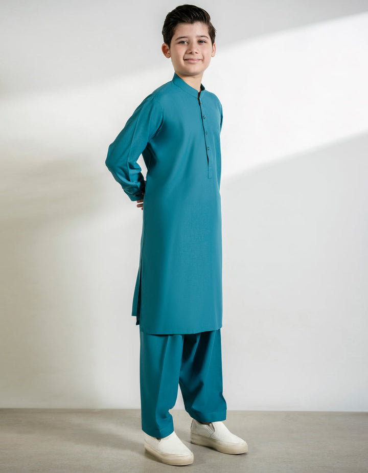 Polyester Sea Green Shalwar Kameez - J. Junaid Jamshed