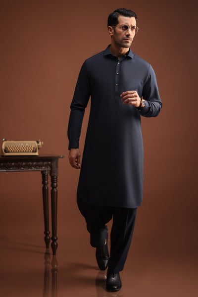 Polyester Blue Shalwar Kameez - Cast & Crew