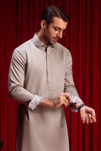 Cotton Light Olive Kurta Trouser - J. Junaid Jamshed