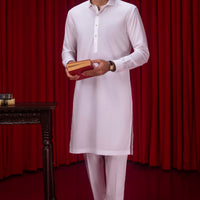 Cotton White Kurta Trouser - J. Junaid Jamshed