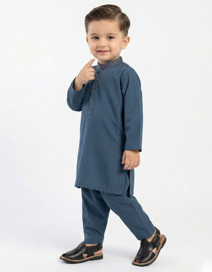 Blended Blue Shalwar Kameez - J. Junaid Jamshed