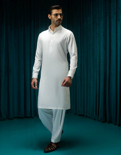 Polyester Off White Shalwar Kameez - Cast & Crew