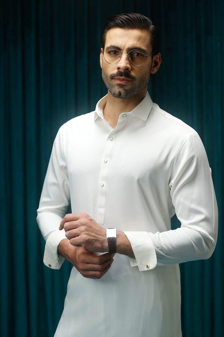Polyester Off White Shalwar Kameez - Cast & Crew