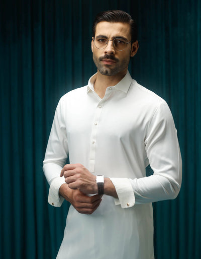 Polyester Off White Shalwar Kameez - Cast & Crew