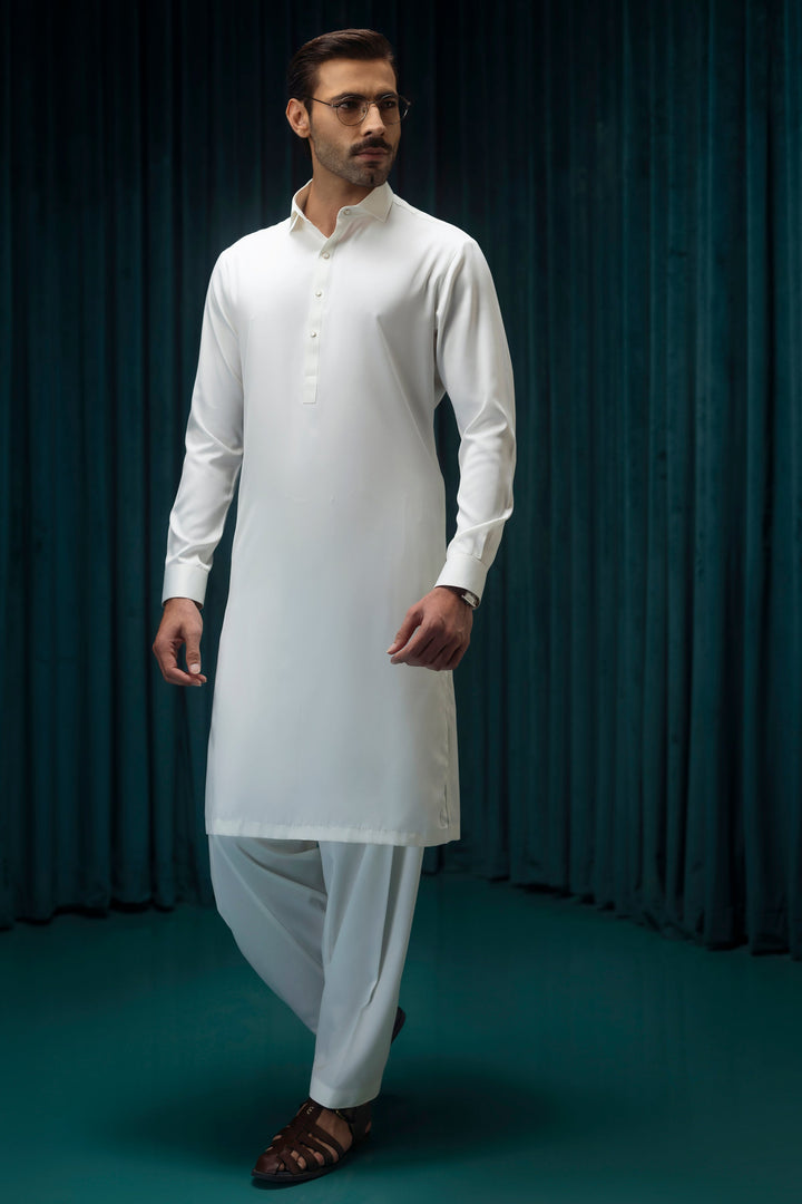 Polyester Off White Shalwar Kameez - Cast & Crew
