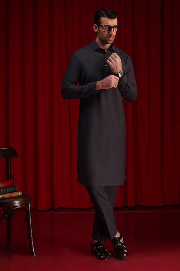 Cotton Charcoal Shalwar Kameez - Cast & Crew
