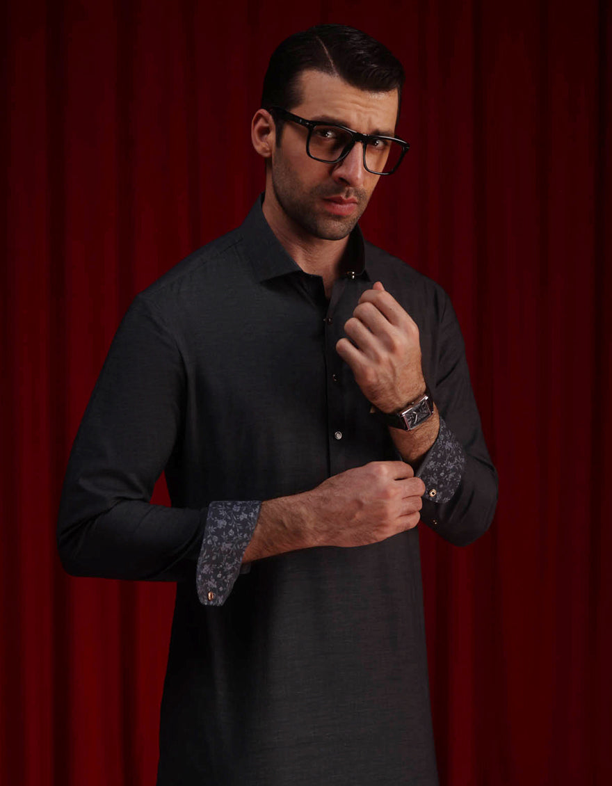 Cotton Charcoal Shalwar Kameez - Cast & Crew