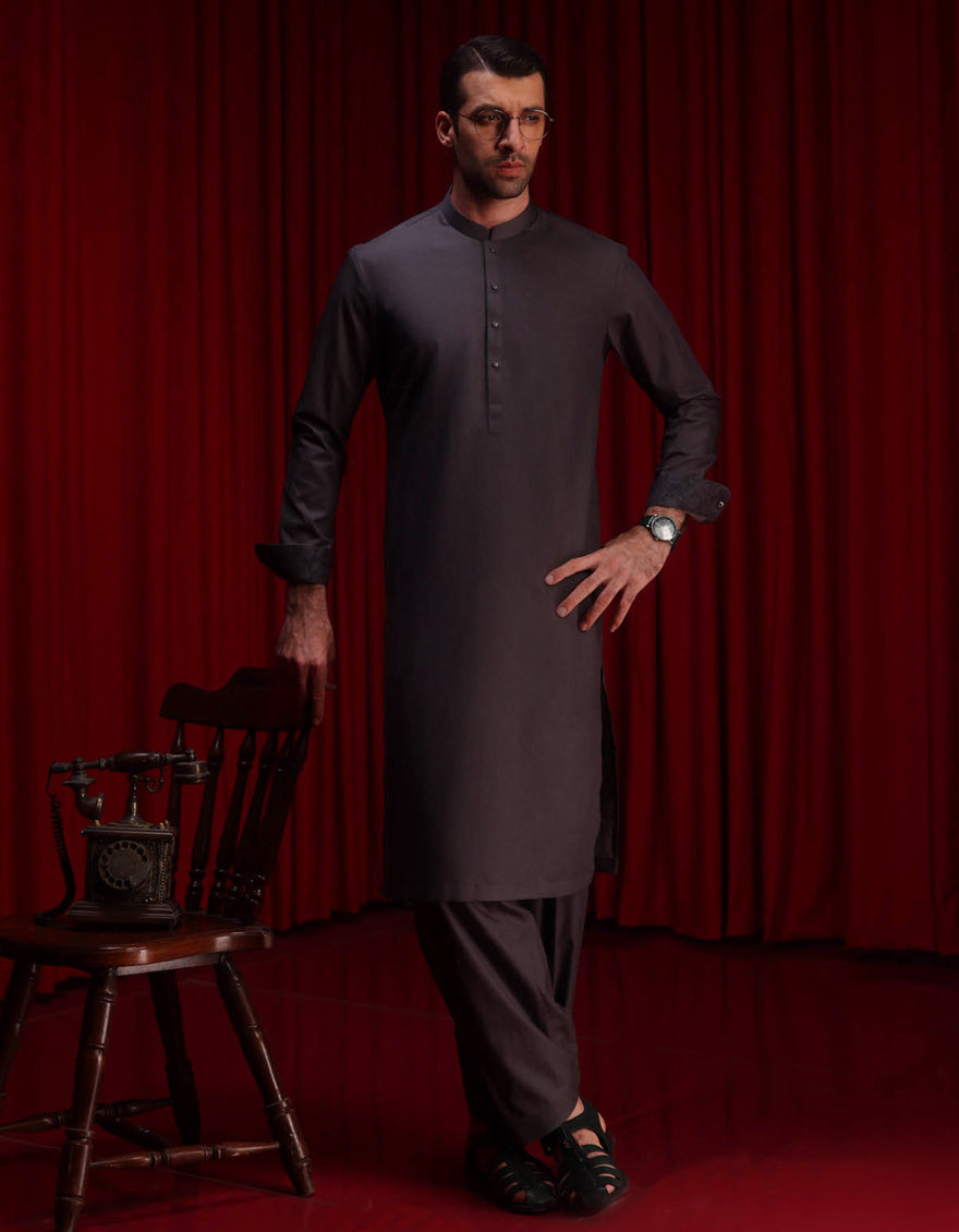 Cotton Charcoal Shalwar Kameez - Cast & Crew