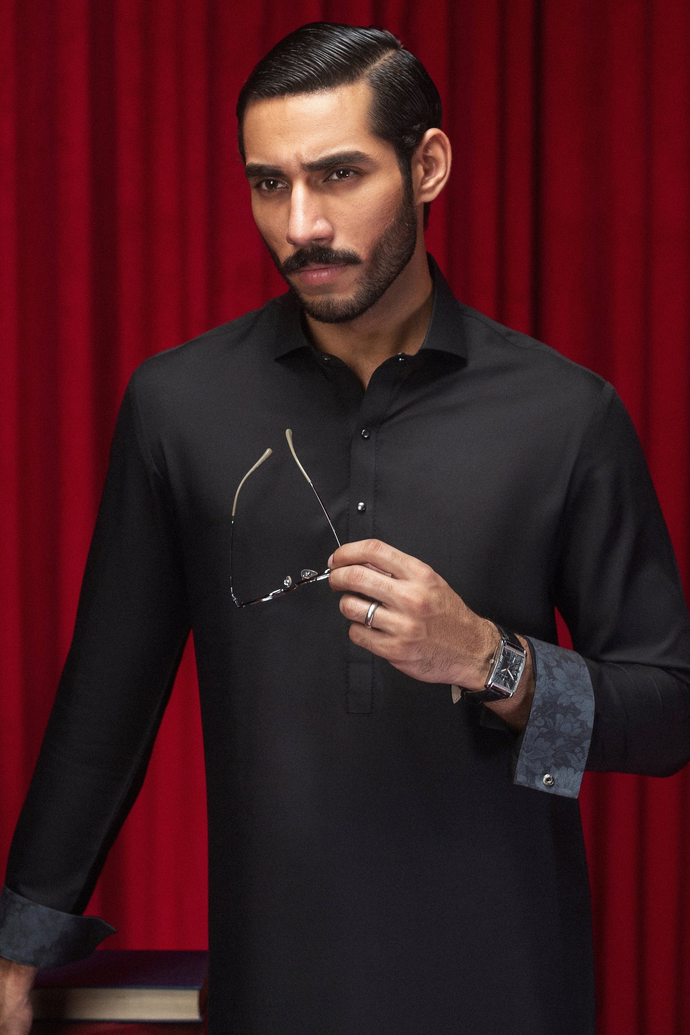 Polyester Black Shalwar Kameez - Cast & Crew