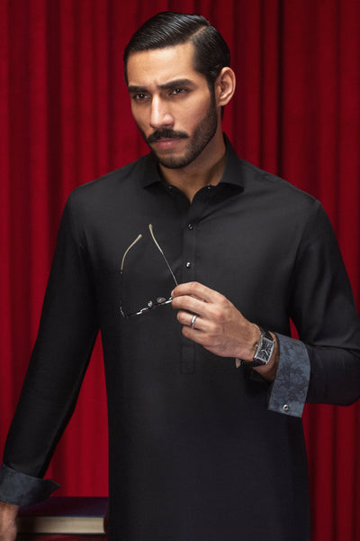 Polyester Black Shalwar Kameez - Cast & Crew