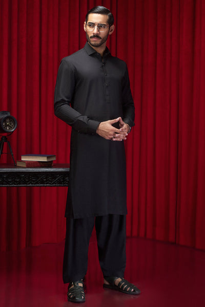 Polyester Black Shalwar Kameez - Cast & Crew