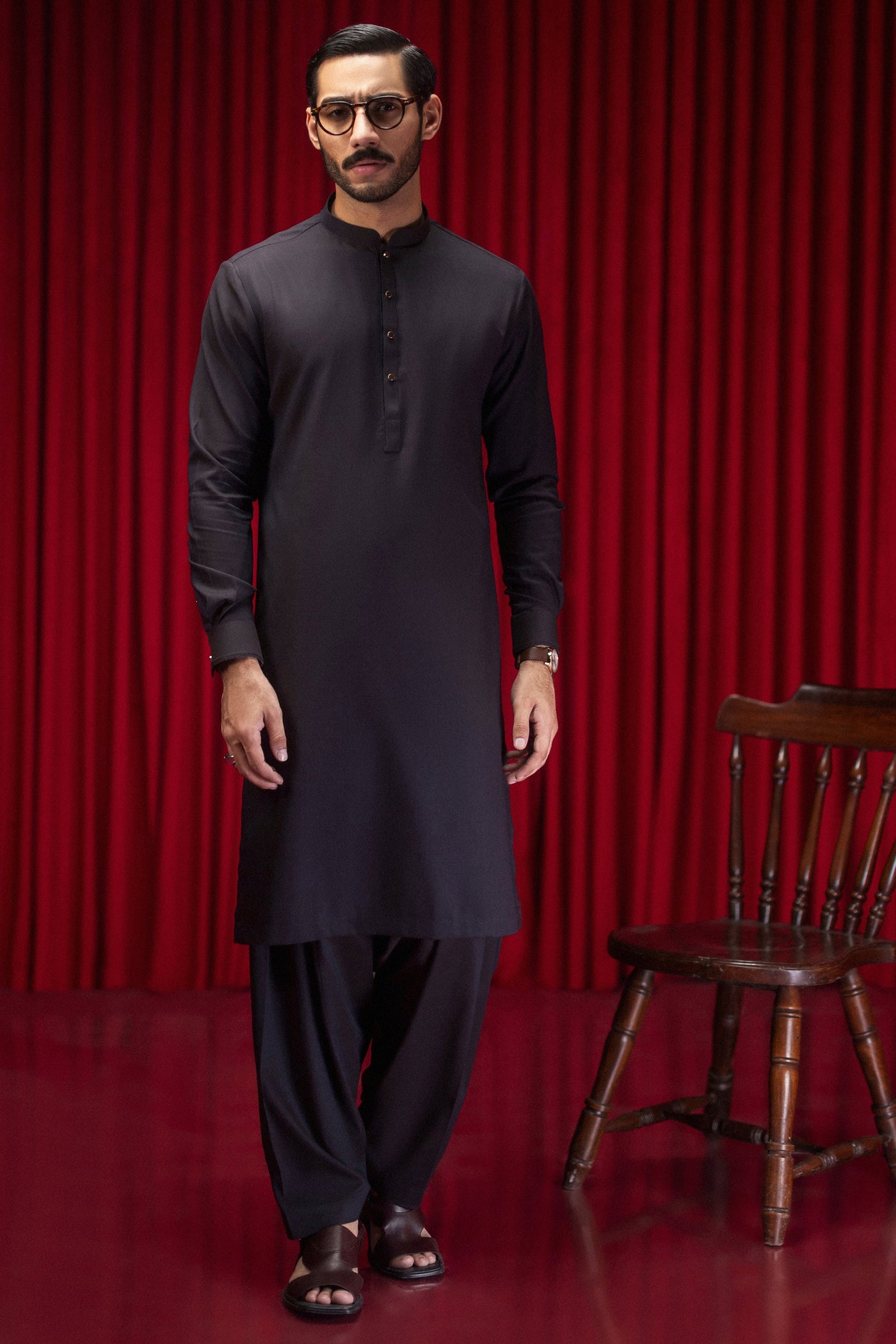 Cotton Deep Plum Shalwar Kameez - J. Junaid Jamshed