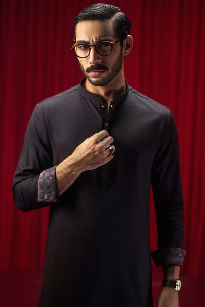 Cotton Deep Plum Shalwar Kameez - J. Junaid Jamshed