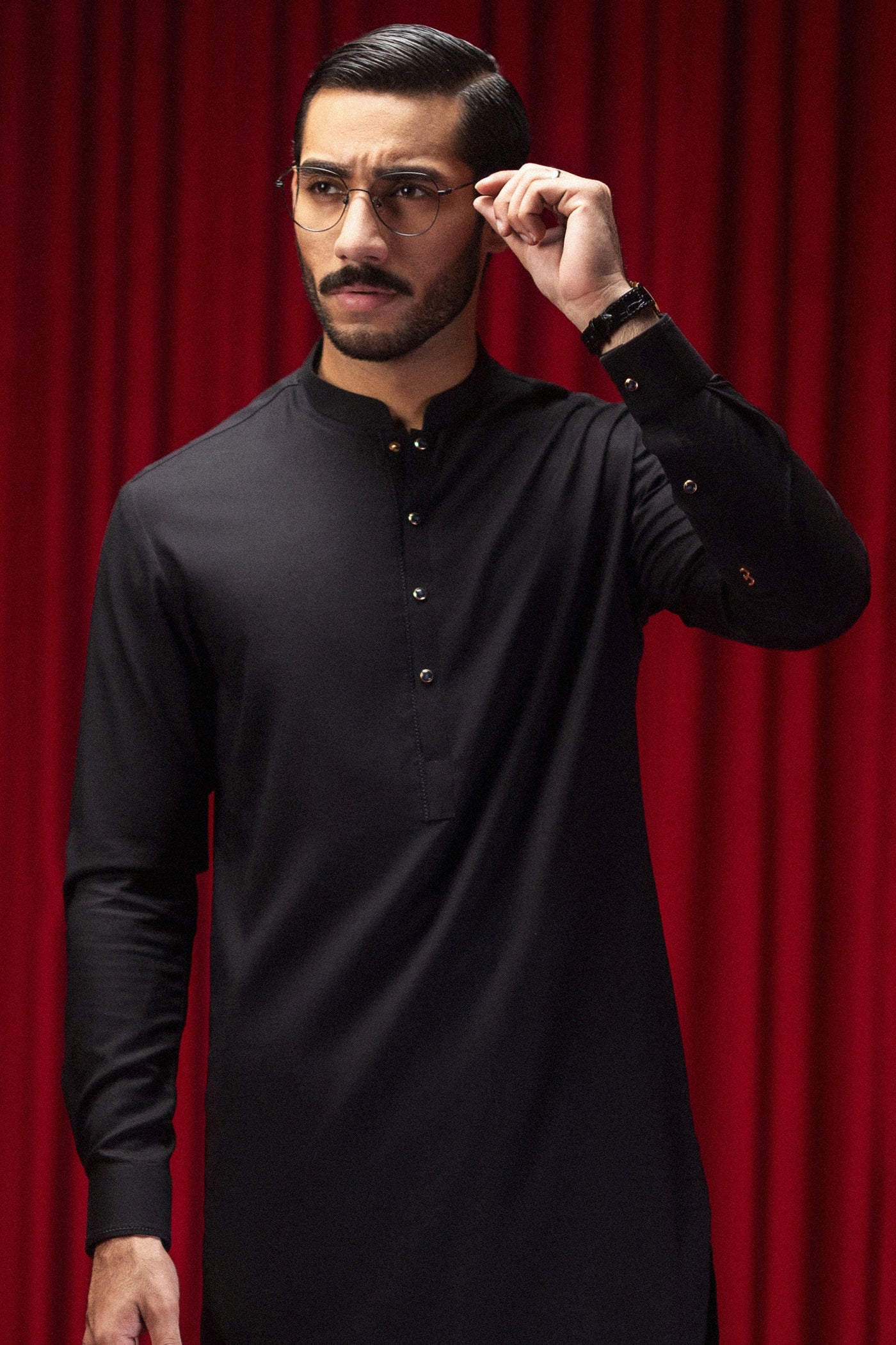 Cotton Black Shalwar Kameez - J. Junaid Jamshed