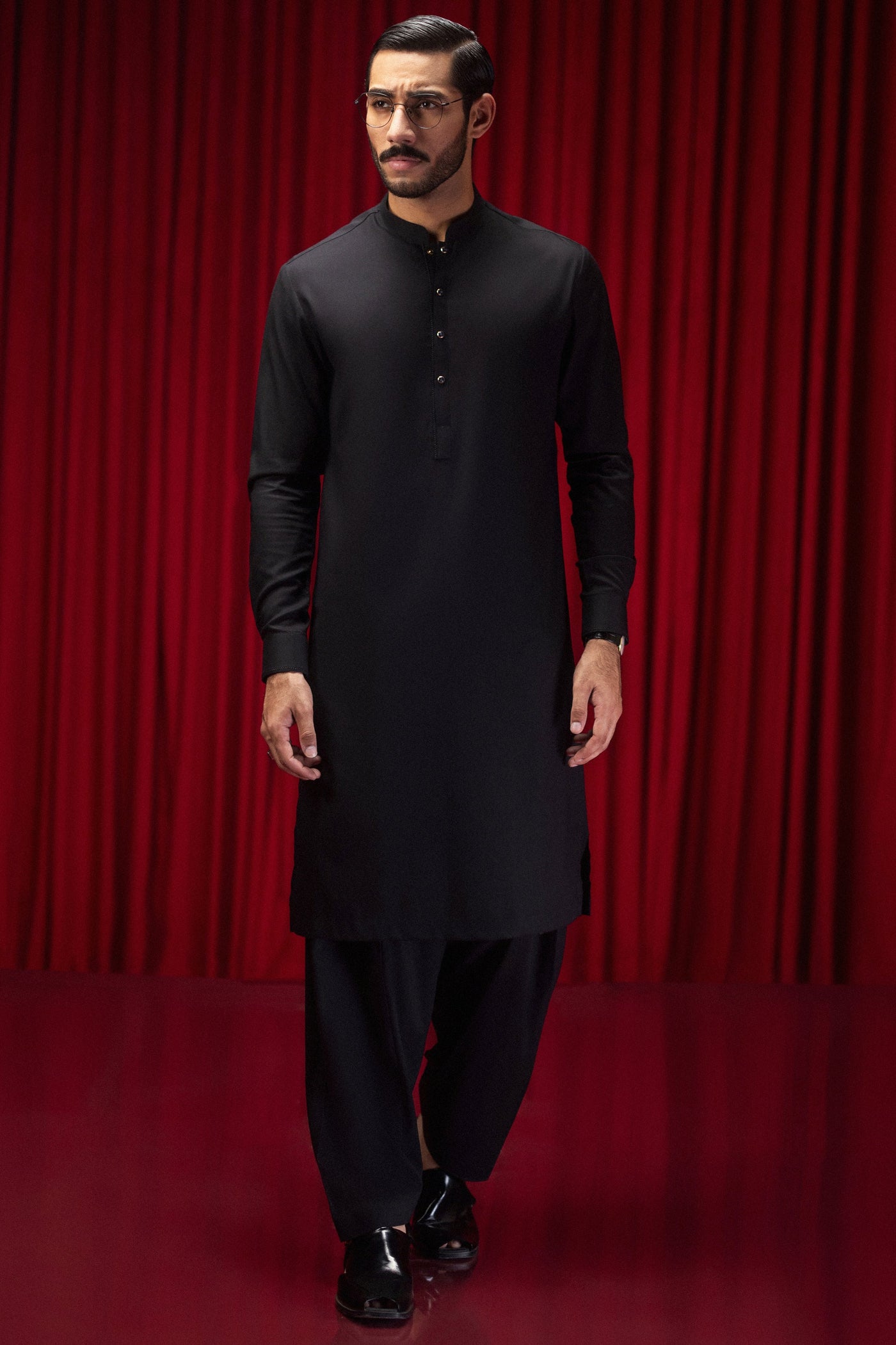 Cotton Black Shalwar Kameez - J. Junaid Jamshed