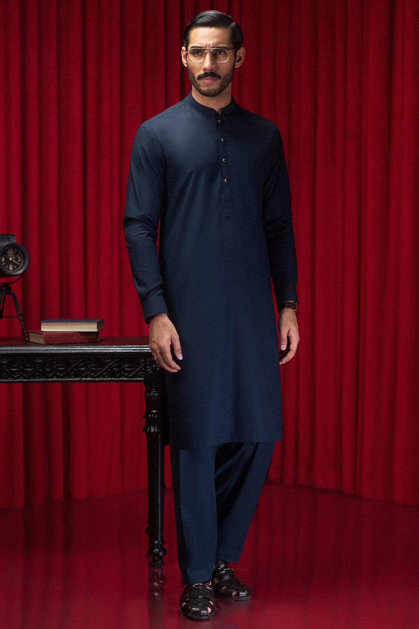 Cotton Teal Shalwar Kameez - J. Junaid Jamshed