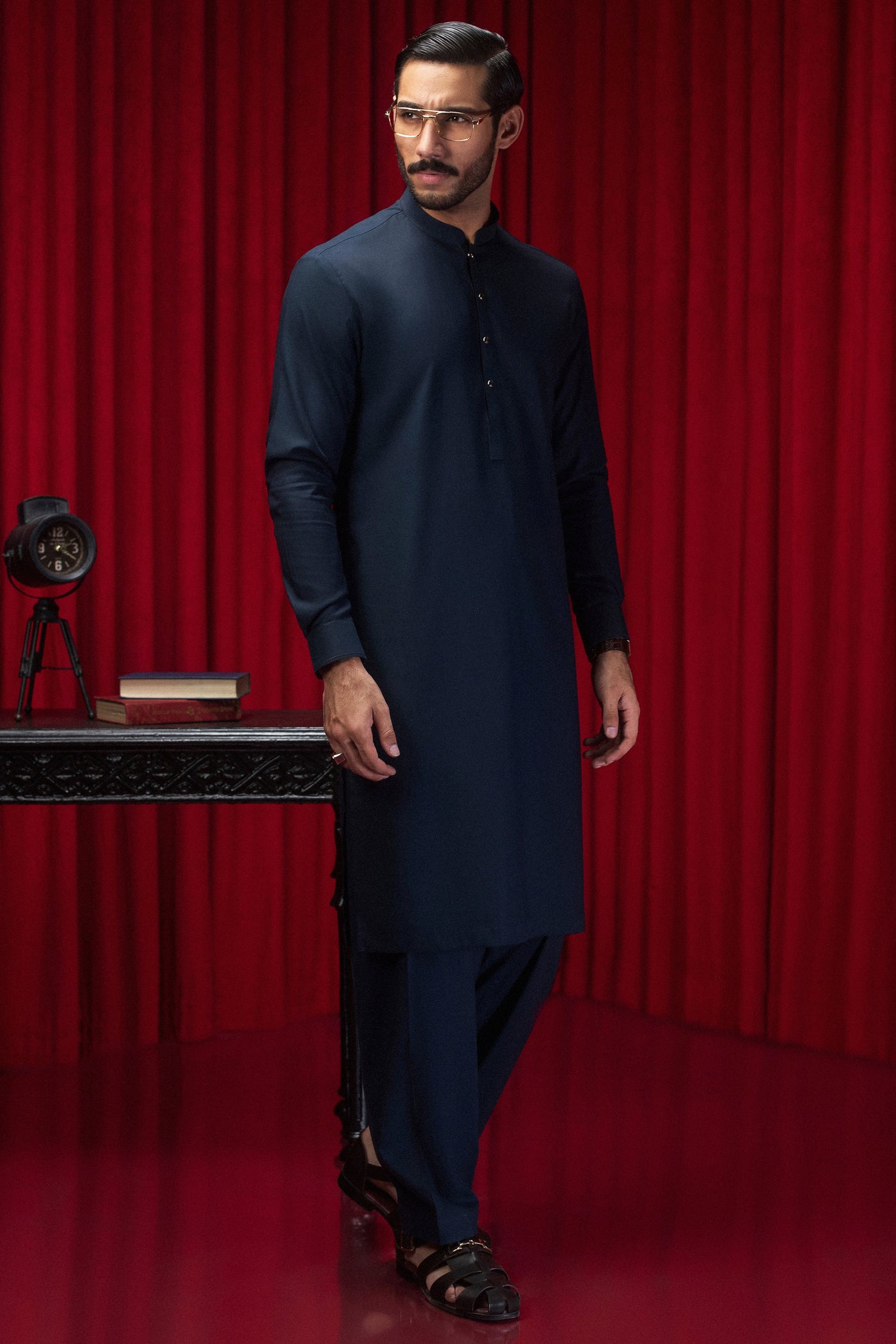 Cotton Teal Shalwar Kameez - J. Junaid Jamshed